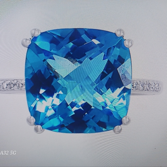 EFFY Blue Semi Precious & Diamond Ring - Picture 6 of 8